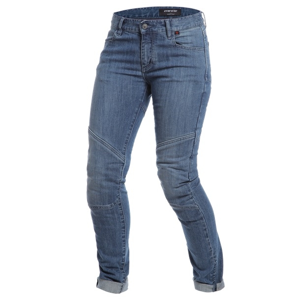 Farge: Medium-denim.
 Kvinnens slim-fit jeans med innvendige forsterkninger med aramidfiberjersey på rygg og hofter.
